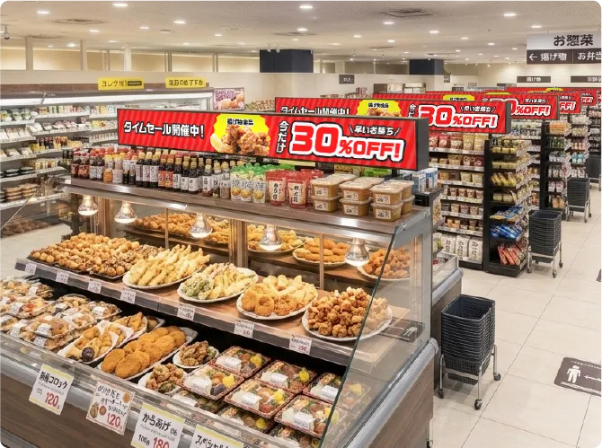 値引き・特設コーナー訴求の活用例イメージ